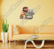 Caveman Computer Notebook Laptop Gift Wall Sticker Room Interior Decor 22"X22"