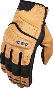 Icon Superduty3 Ladies Motocycle Gloves, black-brown, Size M for Women Black Brown