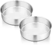 6 Inch Cake Pan Set of 2, Stainless Steel round Baking Layer Pans, Non Toxic & H