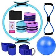 Pilates Equipment Set, Pilates Kit, Exercise Ball, Pilates Ring Kit, Stretch Belt, Training Accessories, Multifunctional Home Equipment for Gym, Adults Women
