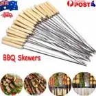 BBQ Metal Skewers Stainless Steel Flat Needle Barbecue Tools Kebab Stick AU
