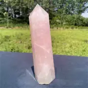 1.06kg Natural Rose Quartz Obelisk Quartz Crystal Point Wand Tower Healing