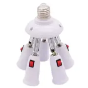 5 in 1 E26/E27 Splitter Socket Adapter w/ Switch Adjustable Bulb Socket Splitter