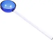 MUCKLILY Colorful Glass Spoon High Temperature Resistant Dessert and Soup Scoop for Home and Kitchen for Ice Ramen and Appetizers Transparent Table Spoon and Practical