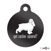 Got Cocker Spaniel Engraved Keychain Round Tag w/tab english Many Colors