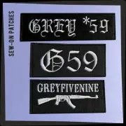 GreyFiveNine AK 47 patch embroidered GREY59, G59 logo symbol