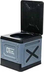 Rrlihjgu Portable Potty for Adults,Adults Camping Folding Porta Potty | Heavy Duty Foldable Camping Toilet with Lid for Car, Boat, Tent, Trips