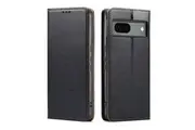 For Google Pixel 8a Case Leather Flip Wallet Folio Cover Black