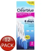 12 x Clearblue Early Detection Test 3Pk