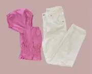 Bundle Set Of Crop Top & Jeans; Size 11-12Y