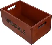 HOUDERCO Wooden Crate Box Small Retro Desktop Storage Bin for Office Organization Reliable Wood Basket for Stationery Cosmetics and Sundries for Home Work Use