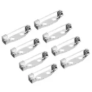 150Pcs Safety Bar Pins 20mm Brooch Clasp Pin Backs for ID Badges, Silver White