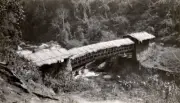 Roofed cantilever bridge over the Mewai Chhu Bhutan 1931 Old Photo