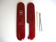 Genuine New Victorinox 91mm Swiss Army Knife Scales - Ruby Red