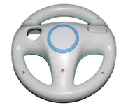 Genuine Nintendo Wii Wii U White Steering Wheel Mario Kart Racing (Pre-Owned)