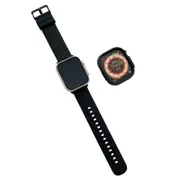Silicone Candy Watchband with Case for Apple Watch S8 Ultra-Black