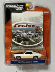 Greenlight Cruise In 1969 Ford Mustang Mach 1, White, Hobby Exclusive 1:64