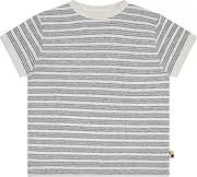 loud + proud T-Shirt Stripes with Linen and Organic Cotton, GOTS Certified, Ultramarine, 74-80