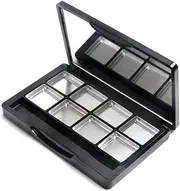 Empty Eye Shadow Palette Container Lipstick Cosmetic Cream Tray Multi-lattice Mini Holder Case Makeup Loose Powder Organizer Sample Small Box Mirror Snap Closure Metal Black Case Travel Useful Tool