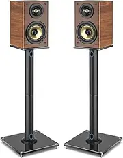 Universal Floor Speaker Stands for Surround Sound, Heavy Duty 28 Inch Bookshelf Speaker Stands Each Holds 22lbs, Floorstanding Shelf Speaker Stand Built-in Cable Management, Black, 1 Pair