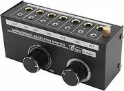 Audio Source Switcher,6 in 1 Out Audio Signal Converter with Volume Adjustment for Preamplifier CD Player