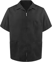 [TOPTIE] Men Essentials Relaxed Fit Zippered Short Sleeved Jacket Utility Workwear