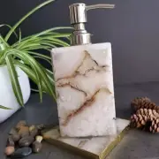 5'' Crystal White Quartz Stone Soap Dispenser Handcrafted Crystal Healing Decors