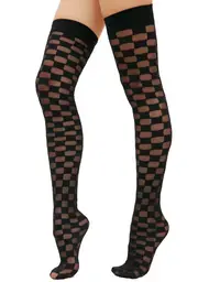 Checked Out Thigh Highs
