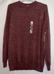 NWT Men’s Big & Tall Mutual Weave Lightweight Sweater Burgundy Heather - 2XLT