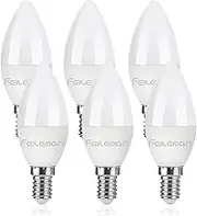 FEILEMAN E14 LED Light Bulbs 8W Super Bright Small Edison Screw Warm White 3000K,E14 LED Candle Bulb 8W 880LM Replacement 80W Halogen Bulb Not Dimmable Candle Bulb Pack of 6
