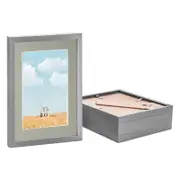 Nicola Spring Photo Frames with A5 Mount - A4 (8" x 12") - Grey - Pack of 5