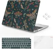 Casso Compatible with MacBook Air 13 inch Case (Green Butterfly)