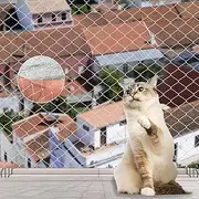 Cat Net for Balcony, 10 x 3 m, No Drilling, Cat Net, Transparent Bird Protection Net, Transparent Cat Protection Net for Cats, Wire Reinforced Balcony Net, for Securing Patio, Windows and Doors