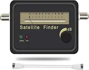 Satellite Receiver Digital Satellite Finder Signal Meter Meter Signal Pointer Satellite TV Receiver Sat Finder for Remote Reception Systems Antennas(Added White Cable)