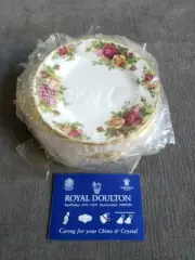 New 8 Royal Albert Old Country Roses 6 1/4" Bread Plates w/ Gold Trim; England
