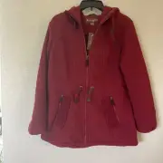 Koolaburra by UGG Women's Sz XS Fleece Sherpa Jacket w/ Cinch Waist Red A459777