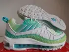 WMNS NIKE AIR MAX 98 SE "BUBBLE PACK" ORACLE AQUA-WHITE-VOLT SZ 7.5 [CI7379-300]