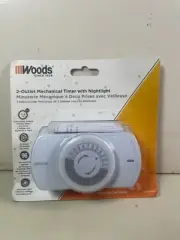Woods Indoor 24-Hour Digital 2 Plug-In Timer & Nightlight