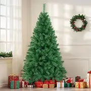 6 ft Artificial Christmas Tree with 700 PVC Branch Tips, Holiday Xmas Tree wi...