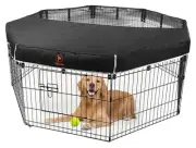 Pet Playpen Mesh Top Cover 24" 8 Panels Half Mesh Top Cover for Dog Crate Gate