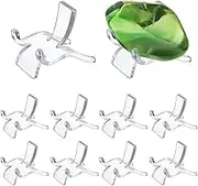Hipiwe 10 Packs Acrylic Triangle Display Holder - Clear Plastic Display Easel Stands for Geodes Rock Mineral Agate Fossil Coral Small Collectibles Display Stands, Small