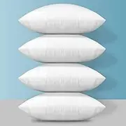 OTOSTAR Throw Pillows Inserts 18x18 Inches, Set of 4 Square Form Cushion Stuffer for Couch, Sofa, Bed - Indoor Decorative Pillows Inserts - White