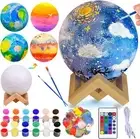 Dimmable 3D Lunar Moon Lamp Moonlight LED Night Light Touch Pat Remote 14cm
