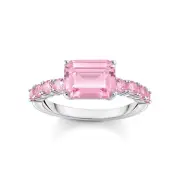 Thomas Sabo Jewelry Women's Ring With Pink Colored Stones Silver TR2451-051-9