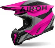 Airoh Twist 3 King Motocross Helmet, black-grey-pink, Size M for Men Black Grey Pink
