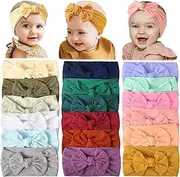 Prohouse 8PCS Super Stretchy Knot Nylon Baby Headbands For Newborn Baby Girls Infant Toddlers Kids