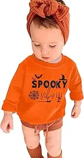 [WUANDIXFA] Toddler Baby Boy Girl Knit Sweater Newborn Infant Clothes Long Sleeve Cute Sweater Halloween Pumpkin Jacket, Orange, 18-24 Months