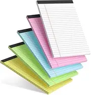 AILZFEI 5pcs Small Note Pad 5x8 Notebook College Ruled Color Legal Pads Paper Notepads 5 Pack Study Back Writing Pads 5 x 8 Legal Pads Perforated Narrow Ruled Pads of Paper (Multicolor)