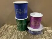 Tupperware Beautiful New Set/4 Canisters 4.3L,4.3L,3L & 2.4L Spanish Words Theme