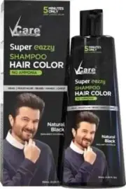 Vcare Super Eazzy Shampoo Hair Color Natural Black | No Ammonia 180 ML